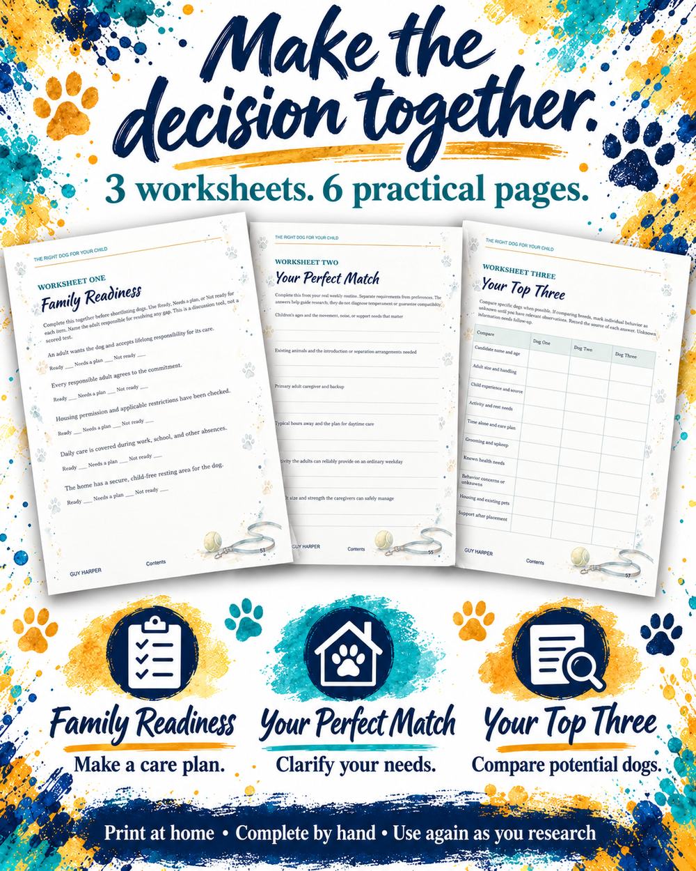 Worksheets within The Right Dog for My Child ebook 2026 printable